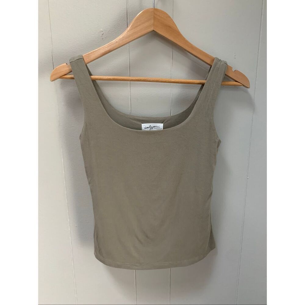 Carly Jean Los Angeles CJLA Olive Green Tank Top Small